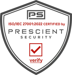ISO 27001 certified by Prescient Security